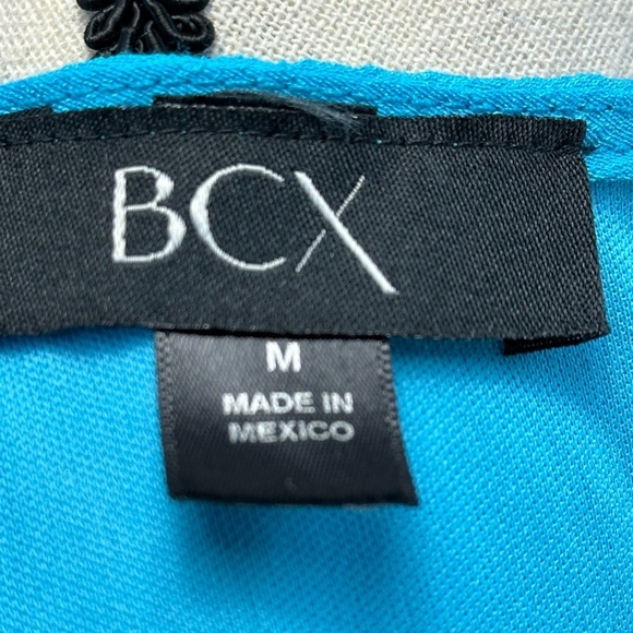 BCX Sleeveless Lace Front Halter Blouse - Aqua Blue - size Medium - Picture 5 of 8